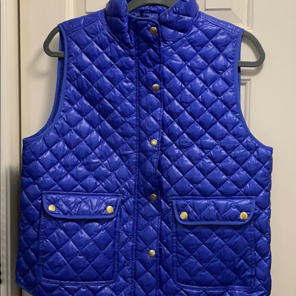 J. Crew Cobalt Blue/Purple Quilted Vest